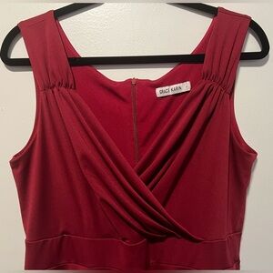 GRACE KARIN Red Sleeveless Midi Dress